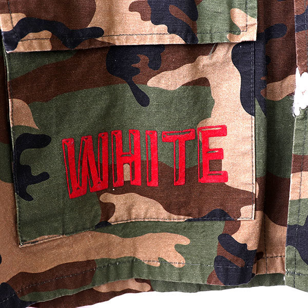 オ　OFF-WHITE ミリタリーフィールドジャケット　オフホワイト　カモフラ